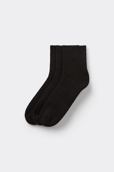 Black Short Socks, Set Of 3, Black, large image number 0