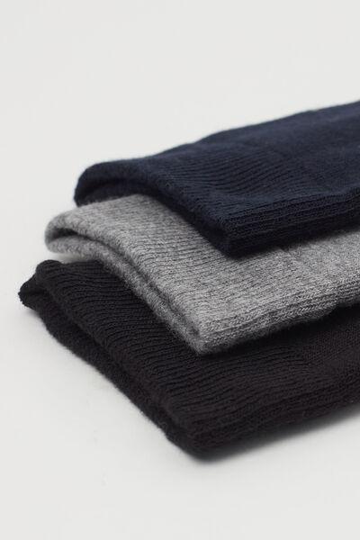 Multicolour Thermal Short Socks, Set Of 3, 5701_642Y, medium