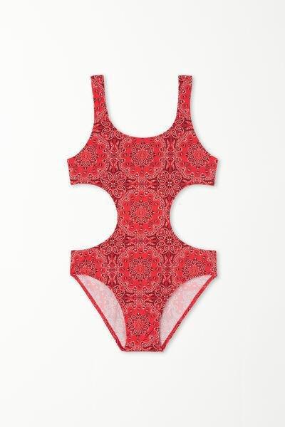 Tezenis Red Trikini Printed Swimsuit, Kids Girls | Azadea UAE