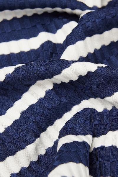 Blue Sailor Stripes One-Piece Swimsuit, Kids Girls, 5701_300Z, medium