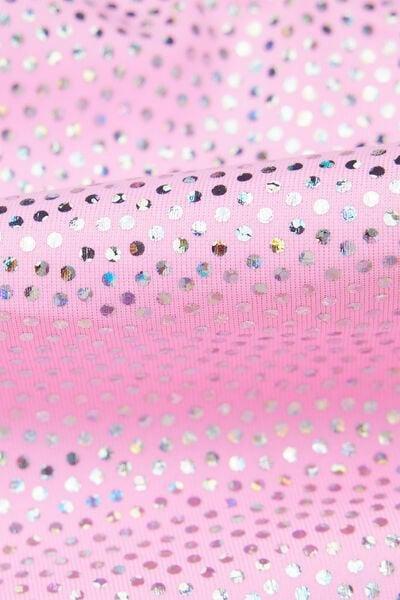 Pink Silver Polka Dot One-Piece Trikini Swimsuit, Kids Girls, 5701_291Z, large image number 2