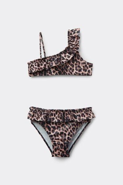 Black Wild Soul Animal Print Bikini Set, Kids Girls, 5701_299Z, large image number 0