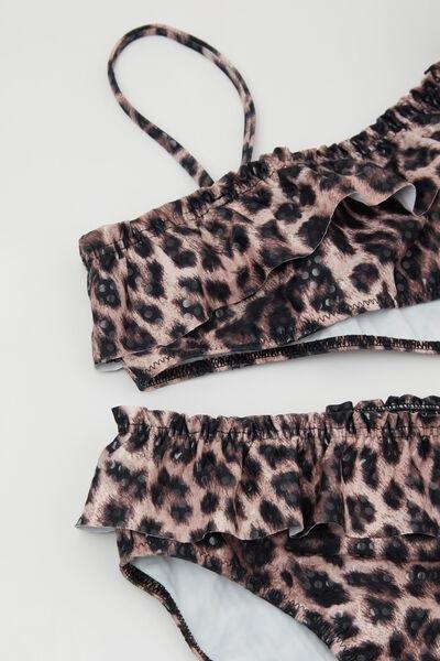 Black Wild Soul Animal Print Bikini Set, Kids Girls, 5701_299Z, medium
