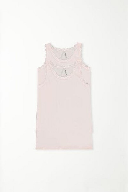 Tezenis - Multicolour Basic Lace Camisole - Set Of 2, Kids Girls