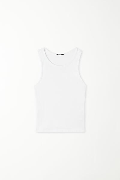 White Ribbed Camisole, Kids Girls, , large image number 4