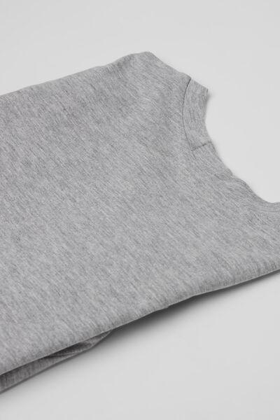 Grey Printed Long Sleeve Cotton Top, Kids Girls, 5701_848Y, large image number 3