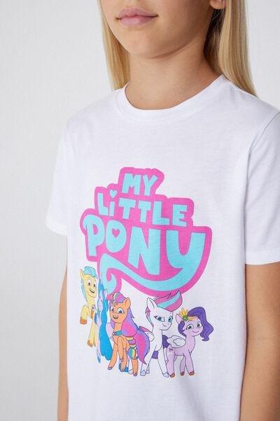 White Printed Metallic T-Shirt, Kids Girls, , large image number 3
