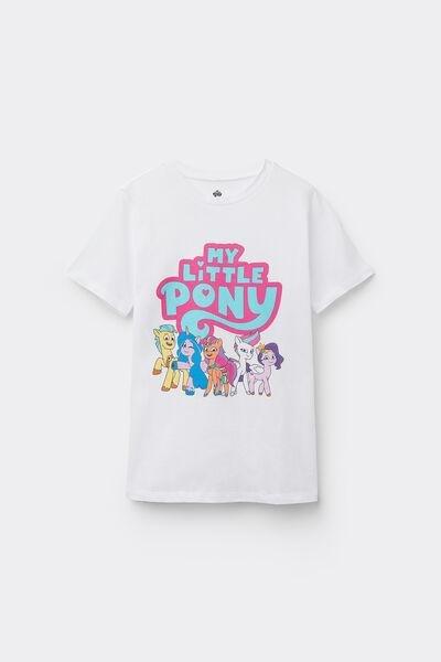 White Printed Metallic T-Shirt, Kids Girls, , large image number 4