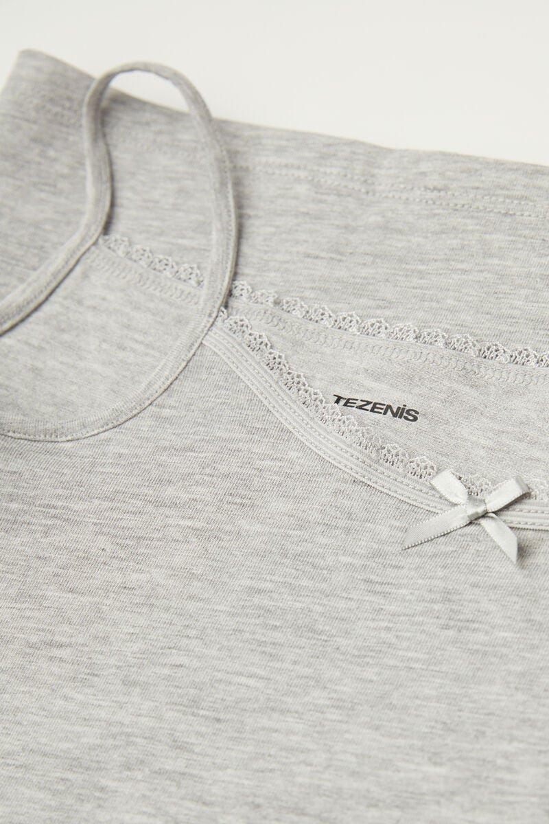 Grey Thin Shoulder Tank Top, Kids Girls, , large image number 1