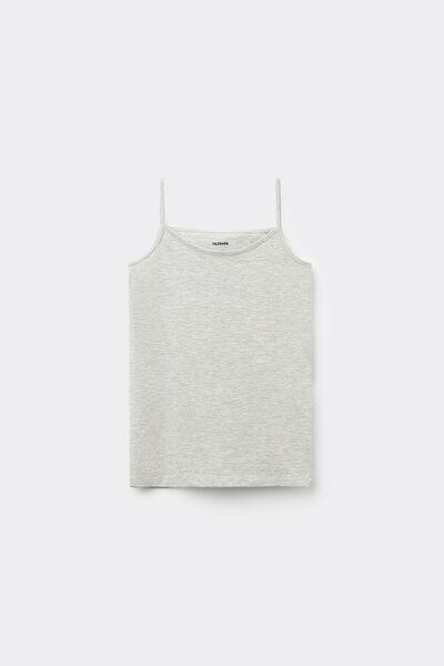 Grey Thin Shoulder Tank Top, Kids Girls, , large image number 2