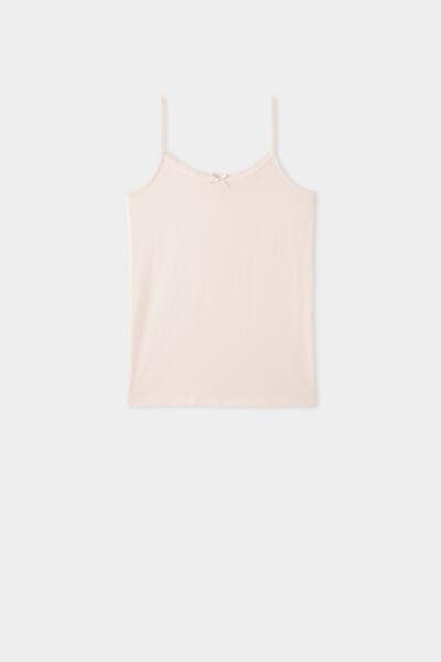 Pink Cotton Tank Top, Kids Girls, , large image number 0