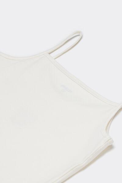 White Teddy Bear Printed Cotton Camisole, Kids Girls, 5701_602Y, medium