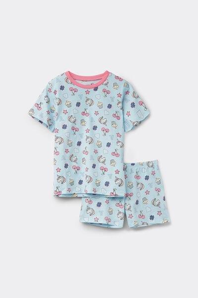Multicolour Printed Pyjama Set, Kids Girls, , large image number 0