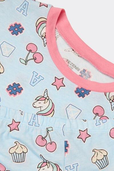 Multicolour Printed Pyjama Set, Kids Girls, 5701_419Y, large image number 1