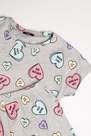 Tezenis - Grey Blend Heart Print Short Cotton Pyjamas, Kids Girls 