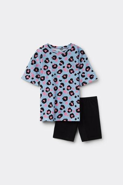 Black Dappled Print Pyjama Set, Kids Girls, 5701_529Y, large image number 0