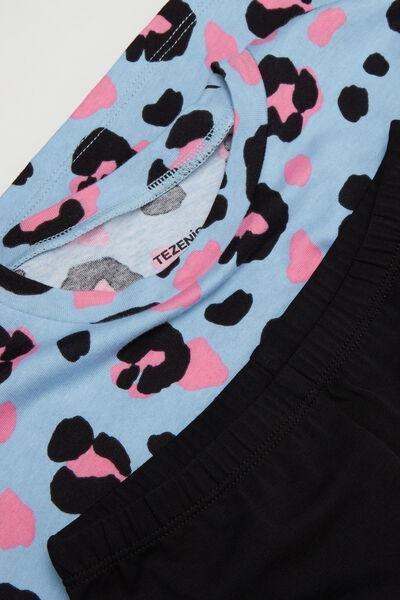 Black Dappled Print Pyjama Set, Kids Girls, 5701_529Y, large image number 1