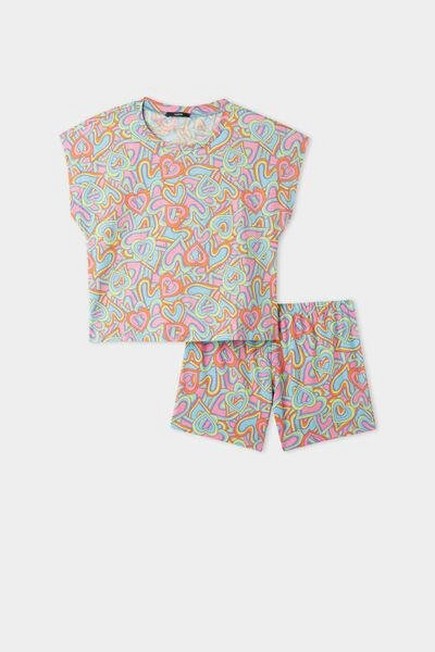 Tezenis - Multicolour Short Printed Pyjamas, Kids Girls