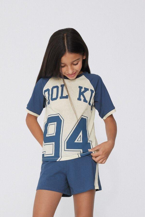 Blue Printed Pyjamas, Kids Girls, 5701_866W, large image number 6