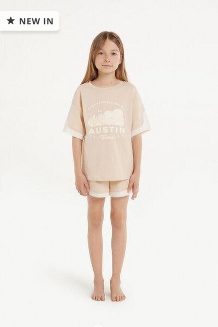 Tezenis - Pink Texas Print Short Cotton Pyjama Set, Kids Girls