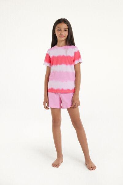 Pink Tie-Dye Pyjama Set, Kids Girls, , large image number 1