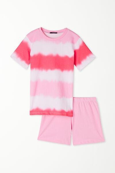Pink Tie-Dye Pyjama Set, Kids Girls, , large image number 4