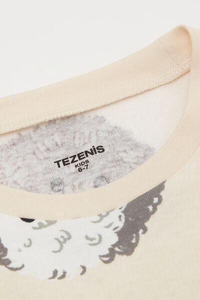 Cream Dog-Print Cotton Pyjama Set, Kids Girls, 5701_950Y, large image number 5