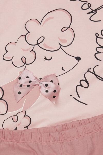 Pink Dog Print Long Cotton Pyjama Set, Kids Girls, 5701_208Z, large image number 3