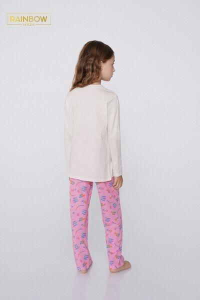 Ivory Rainbow High Cotton Pyjama Set, Kids Girls, 5701_870Y, medium
