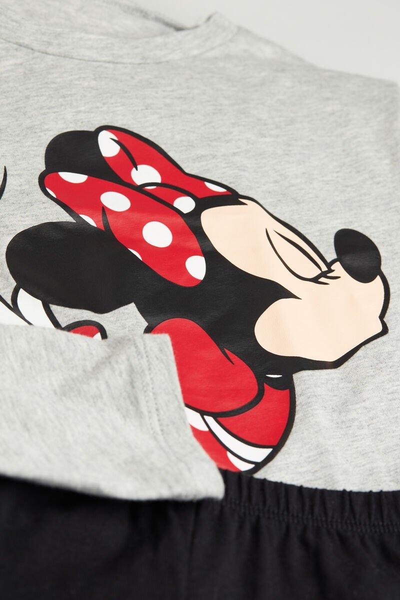 Grey Minnie Mouse Print Cotton Pyjamas, Kids Girls, 5701_608U, large image number 1