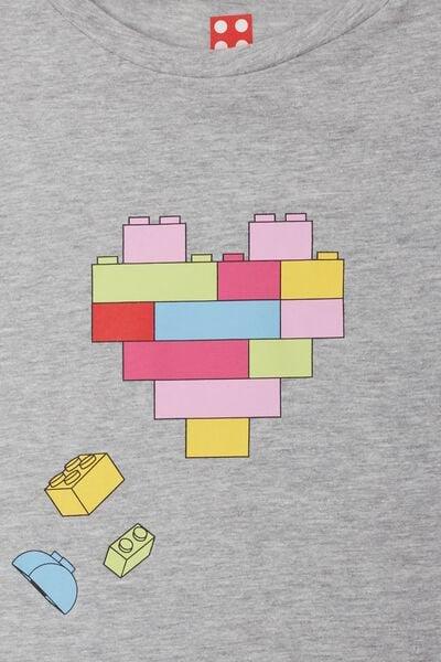 Grey Lego Print Cotton Pyjama Set, Kids Girls, 5701_858Y, large image number 1