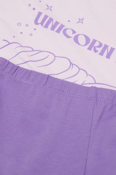 White Unicorn Academy Print Pyjama Set, Kids Girls, 5701_872Y, large image number 6