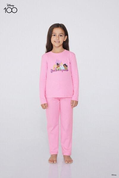 Pink Printed Pyjamas Set, Kids Girl, , large image number 1