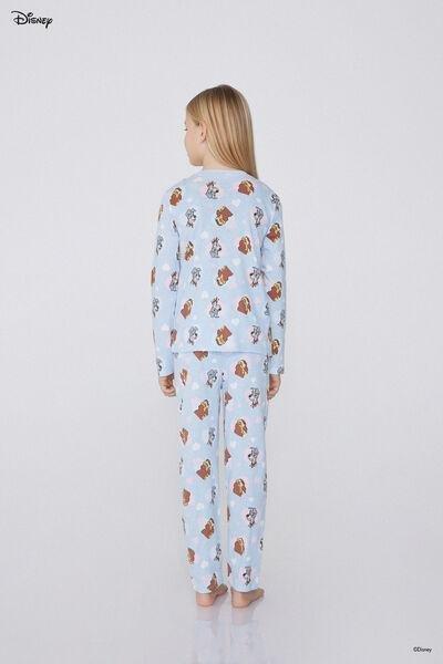 Blue Printed Pyjama Set, Kids Girls, , large image number 2