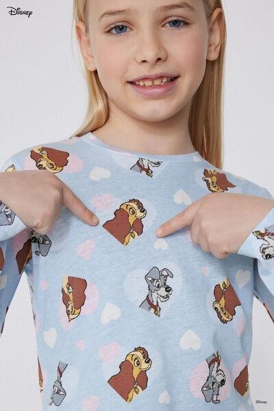 Blue Printed Pyjama Set, Kids Girls, , large image number 3