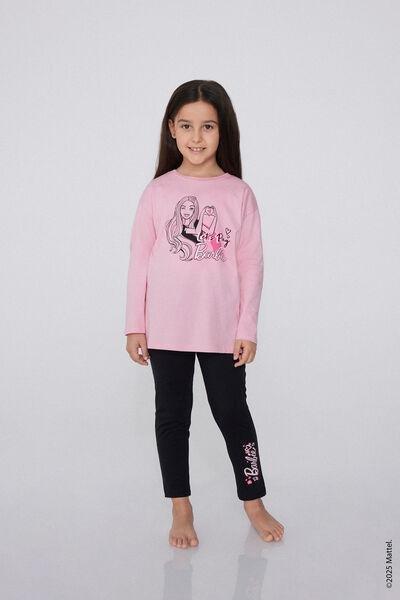 Pink Printed Pyjama Set, Kids Girls, , large image number 1