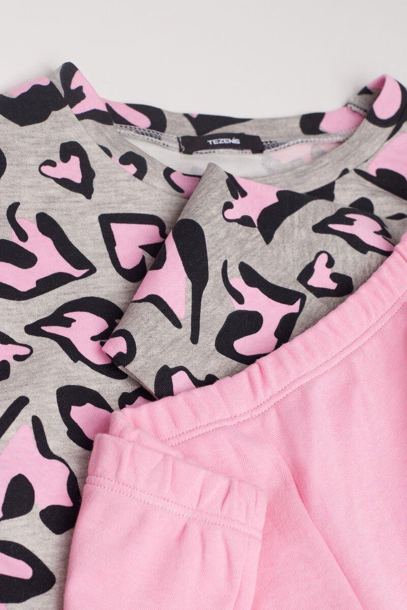 Grey Long Cotton Pyjamas, Kids Girls, 5701_602U, large image number 1