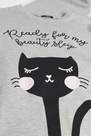 Tezenis - LIGHT GREY BLEND CAT PRINT Girlsâ€™ Cat Print Long Cotton Pyjamas