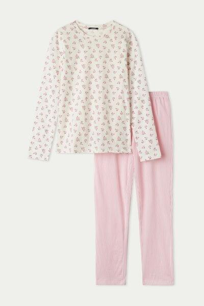 White Micro Long Pyjamas, Kids Girls, 5701_620U, large image number 0
