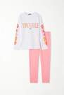 Tezenis - Pink Printed Long Cotton Pyjamas With Trouble, Kids Girls