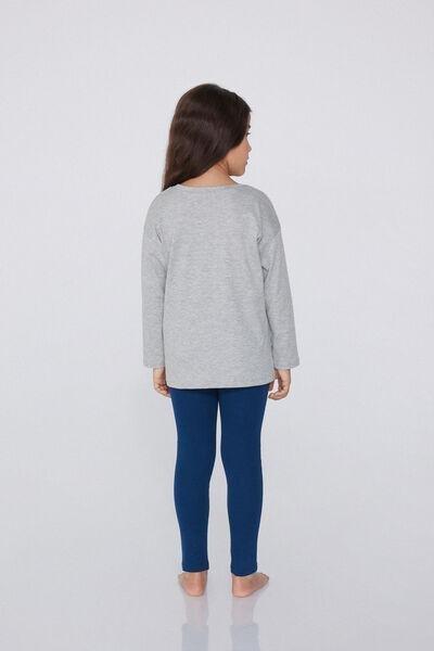 Grey Long Pajamas Made Of Heavy Cotton Panda, Kids Girls, 5701_185Y, large image number 4