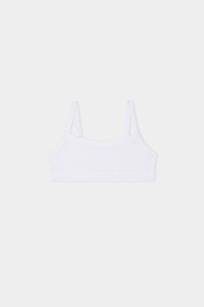 White Cotton Basic Bra, , large image number 0