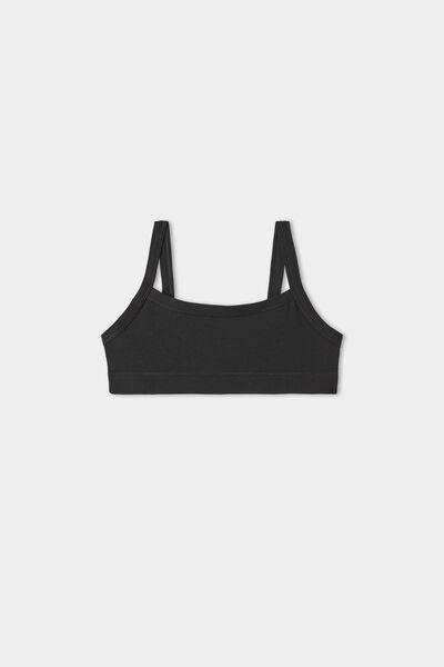 Black Cotton Basic Bra, , large image number 0