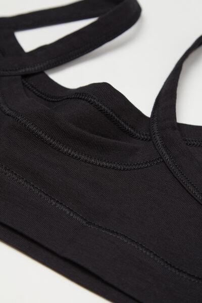 Black Basic Bra, Kids Girls, Black, large image number 3