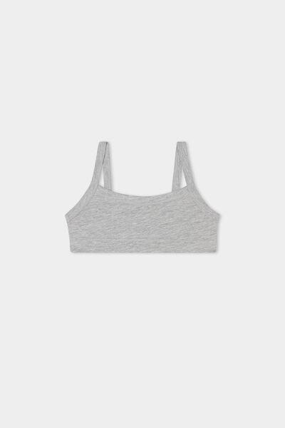 Grey Cotton Basic Bra, , large image number 0