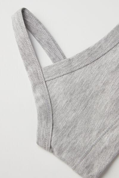 Grey Basic Bra, Kids Girls, Light Grey Blend, large image number 1