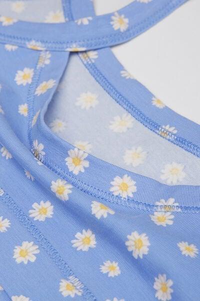 Blue Printed Cotton Bralette, Kids Girls, 5701_178Z, large image number 2