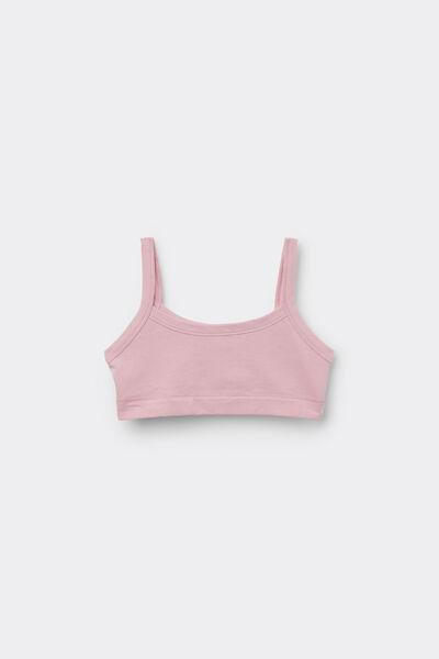 Pink Basic Cotton Bralette, Kids Girls, 5701_053Z, medium