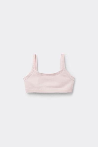 Pink Basic Cotton Bralette, Kids Girls, , medium