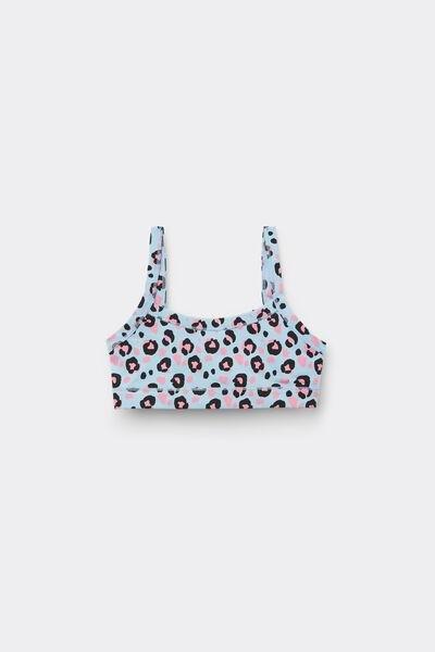 Pink Animal Printed Cotton Bralette, Kids Girls, 5701_529Y, medium